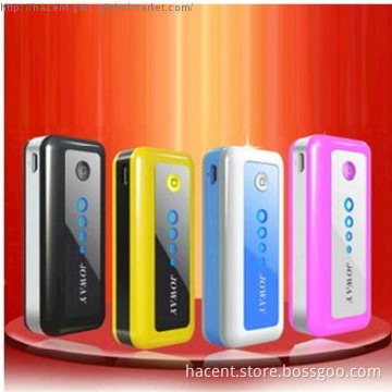 6000mah slim size power bank with big torch